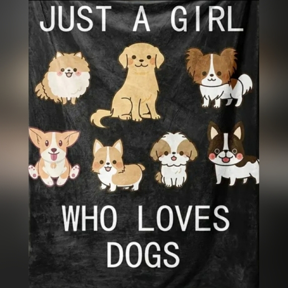 242- Dog Lovers Girl Blanket Throw NWT - Picture 7 of 7